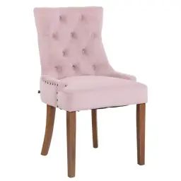 Chaise de salle à manger matelassée en velours Rose