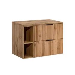 Meuble sous-vasque 80cm 2 niches naturel