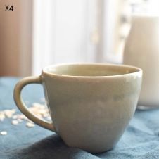 Mug en céramique vert d’eau craquelée (par 4) Frost Maison Tilleul