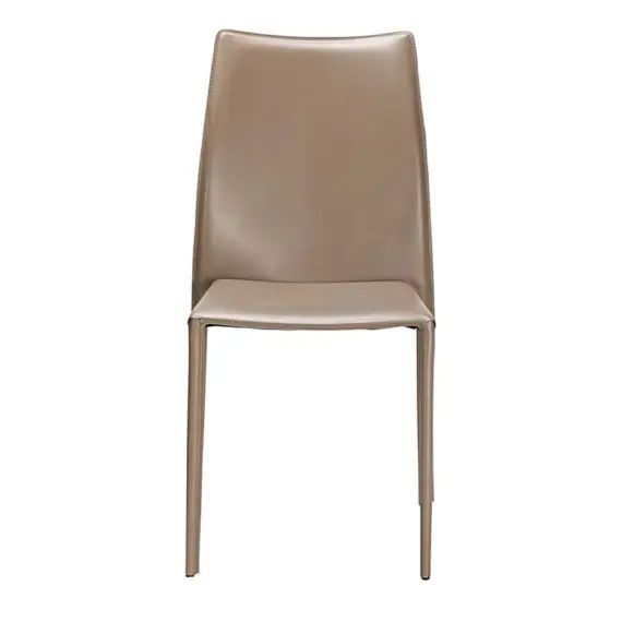 Chaise de repas en cuir reconstitué sable