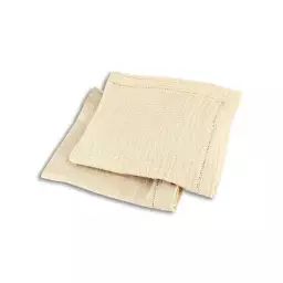 Lot de 2 serviettes de table en coton beige 40x40cm