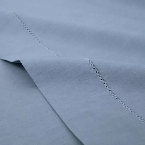 Drap plat en percale de coton celeste 180 x 290 cm