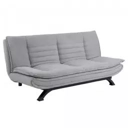 Canapé convertible design en tissu gris gris ciment