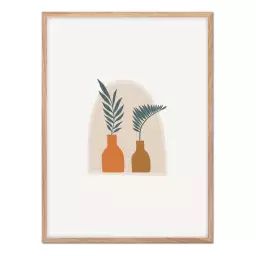 Affiche avec cadre en chêne – Illustration Vases – 30×40