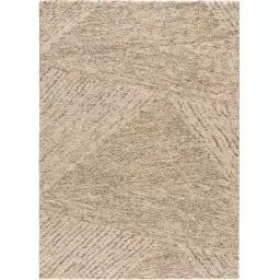 Tapis design scandinave texturé dans les tons beiges, 133×190 cm