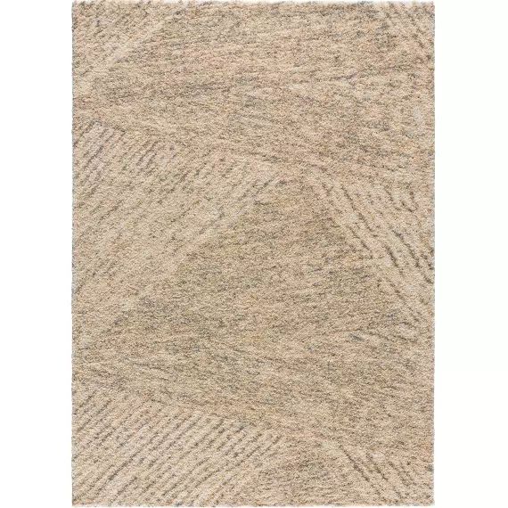 Tapis design scandinave texturé dans les tons beiges, 133×190 cm