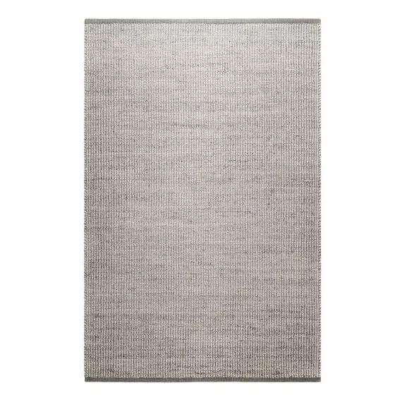 Tapis tissé main en laine et jute gris et beige 80×150