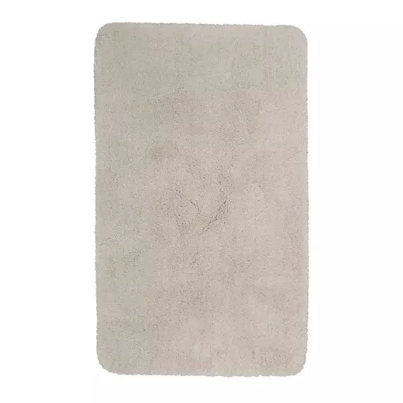 Tapis de bain microfibre très doux uni beige naturel 80×150