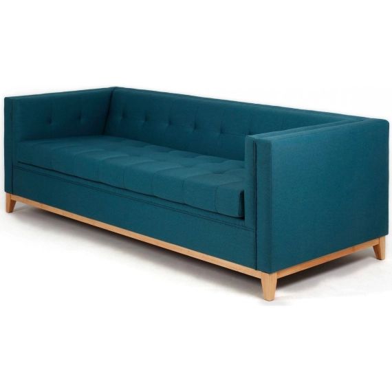 Canapé-lit tissu 3 places bleu vert h44cm