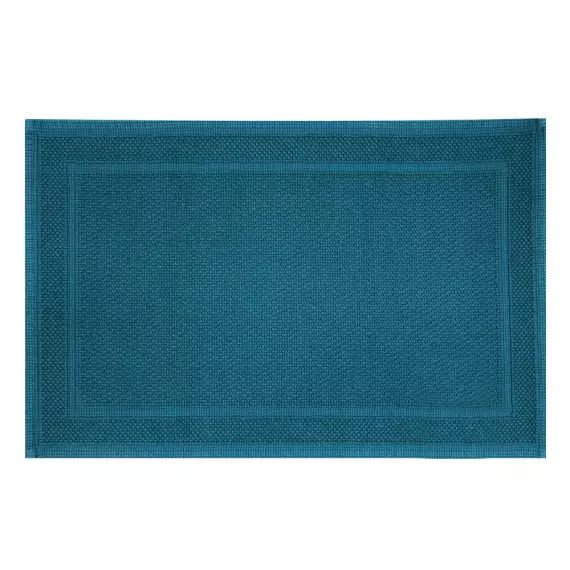 Tapis de bain  pur coton bleu 50×80