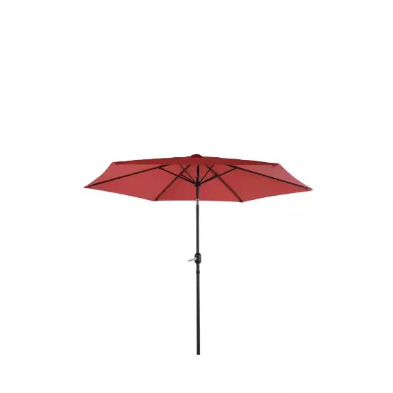 Parasol droit en aluminium et acier – toile rouge indien