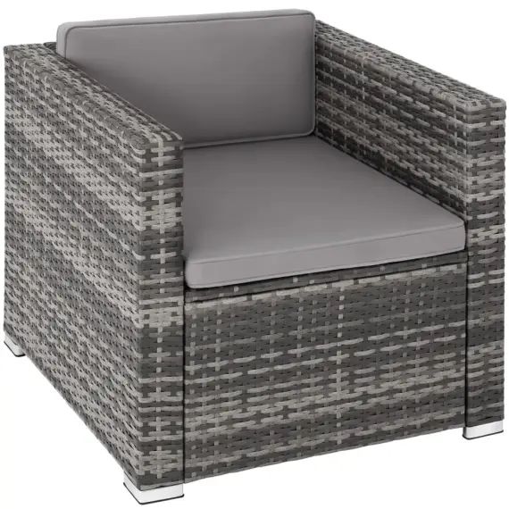 Fauteuil de jardin en rotin résistant gris