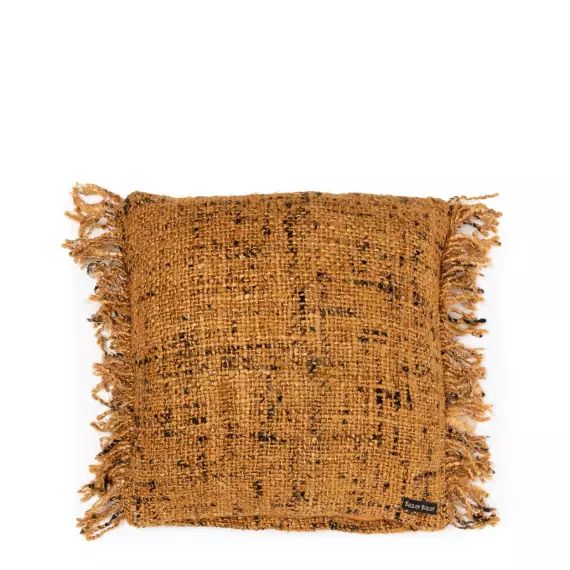 Housse de coussin en coton canelle noire 40×40