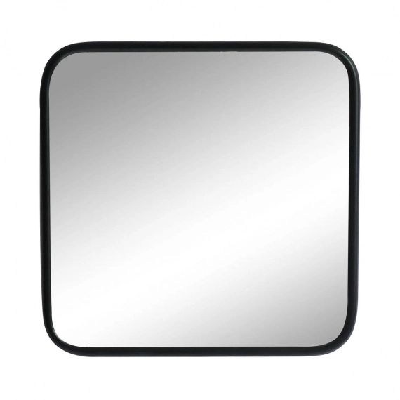 UPTOWN – Miroir carré angles arrondis métal noir 45×45