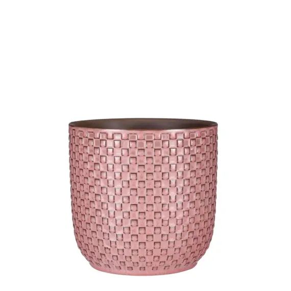 Cache-pot en céramique rose clair D19,5