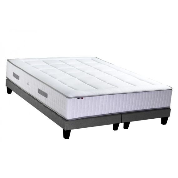 Ensemble matelas sommier ressort 7 zones sommier gris 160×200