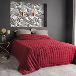 Dessus de lit polyester rouge 150x200cm