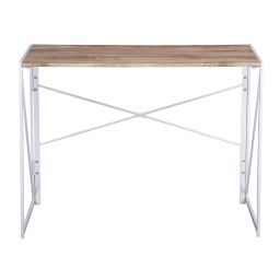 Bureau minimaliste pliable au style blanc et bois