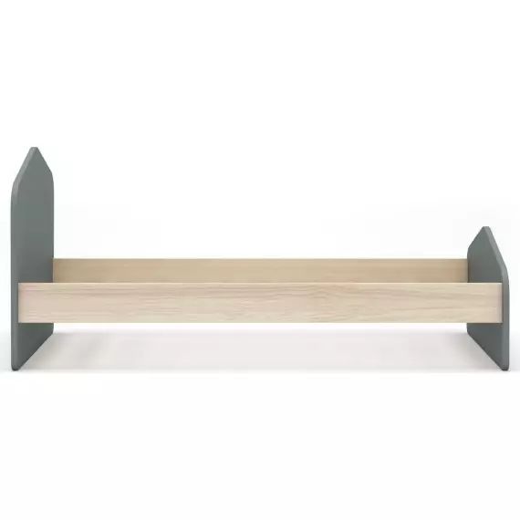 Lit enfant 90×190 blanc / vert kaki