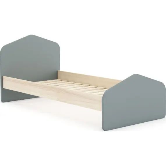 Lit enfant 90×190 blanc / vert kaki