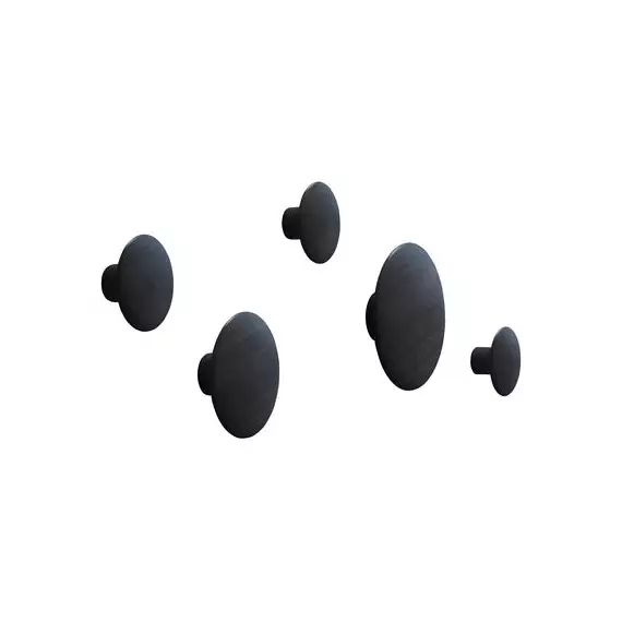 Patère The dots en Bois, Frêne peint – Couleur Noir – 40 x 24 x 7 cm – Designer Lars Tornoe