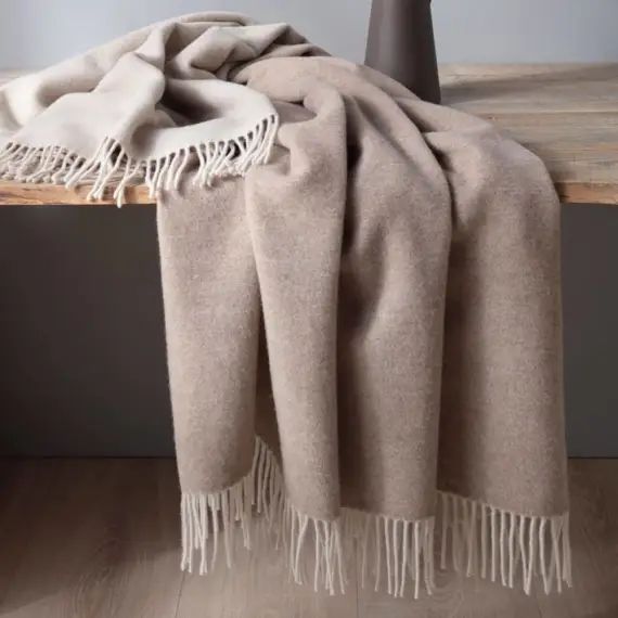 Plaid en laine et cachemire