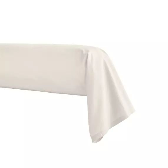 Taie de traversin en percale de coton meringue 43×190