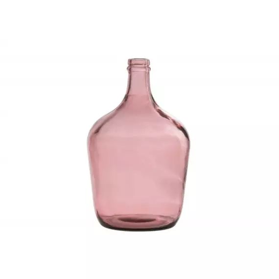 Vase dame jeanne en verre rose 18x18x30 cm