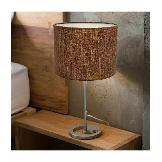 Abat-jour chevet Effet Lin Camel Ø 20 x H 15