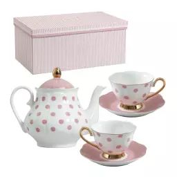 Coffret théière et 2 tasses à thé – Rose
