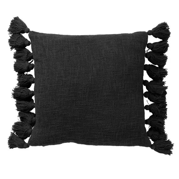 Housse de coussin noir en coton-45×45 cm uni