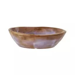 Saladier Lotus en Céramique, Grès émaillé – Couleur Marron – 21.25 x 21.25 x 5.5 cm