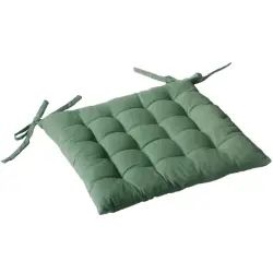 Galette de chaise piquée 16 points en coton et nouettes argile 38 x 38