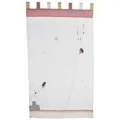 Rideau à pattes 180x105cm en coton beige