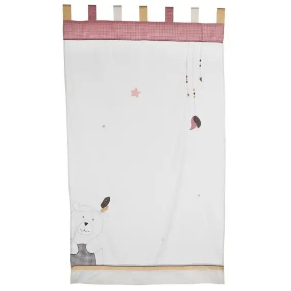 Rideau à pattes 180x105cm en coton beige