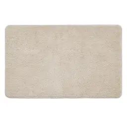 Tapis de bain en polyester uni ecru avec fils dorés 50x80cm