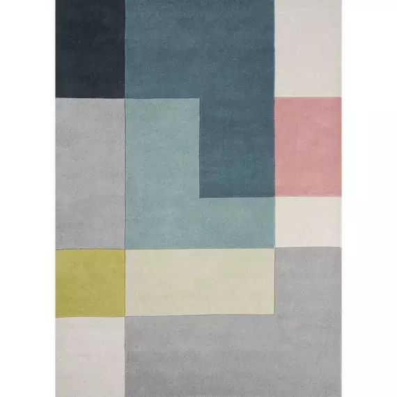 Tapis design et moderne en laine jaune 140×200