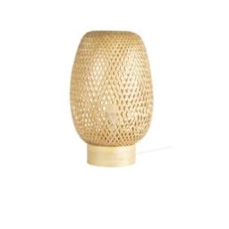 Lampe de chevet bambou TAHIA H. 30 cm marron