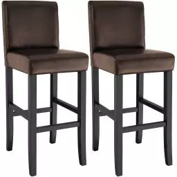 Lot de 2 chaises de bar marron