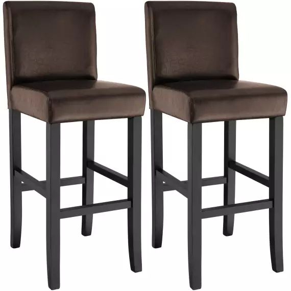 Lot de 2 chaises de bar marron