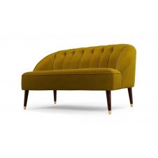 Custom MADE – Margot, canapé 2 places, velours de coton doré antique et pieds en bois teinté