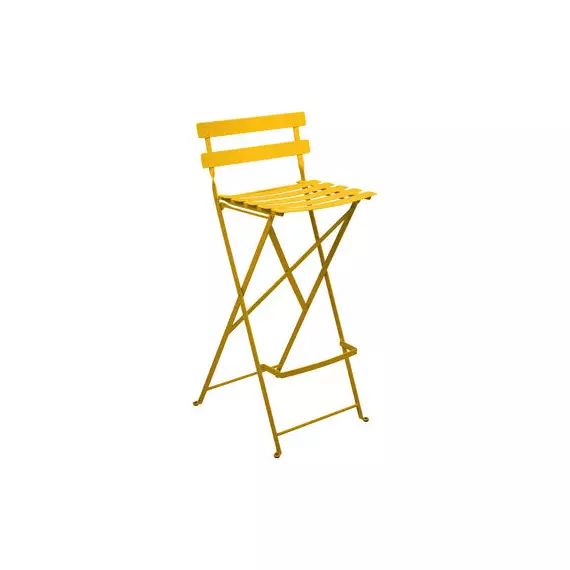 Chaise de bar pliante Bistro en Métal, Acier laqué – Couleur Jaune – 42 x 47 x 95 cm – Designer Studio