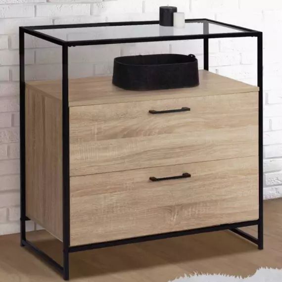 Commode industrielle avec 2 tiroirs