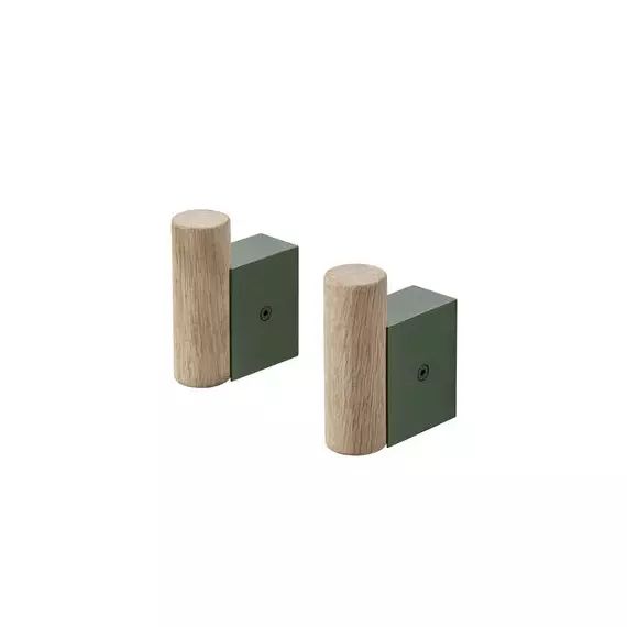 Patère Attach en Métal, Aluminium – Couleur Vert – 12.16 x 12.16 x 6.3 cm – Designer Dimitri Bähler