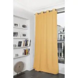 Rideau thermique occultant jaune 140×260
