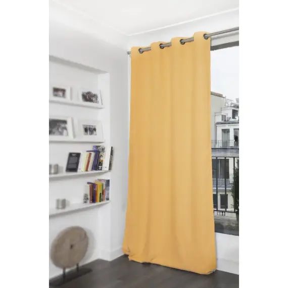 Rideau thermique occultant jaune 140×260