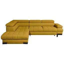 Canapé d’angle convertible 4 places SELVA coloris jaune