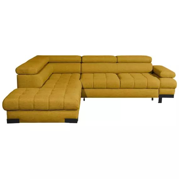 Canapé d’angle convertible 4 places SELVA coloris jaune