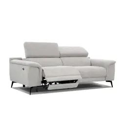 Canapé 3 places avec relax électrique côté gauche tissu beige clair