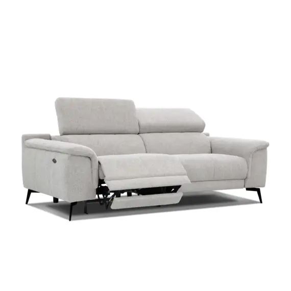 Canapé 3 places avec relax électrique côté gauche tissu beige clair